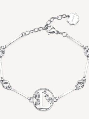 Brosway Italia Silver Letter "L" Bracelet w/Swarovski Crystals NWT